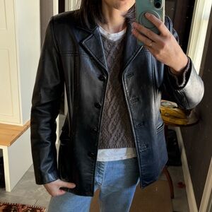 Danier Black Leather Blazer Jacket